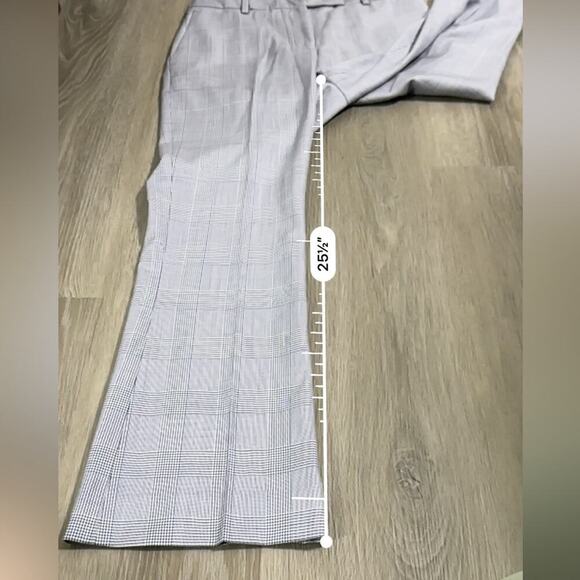 QL2 Quelledue Blue &‎ White Houndstooth Wide Leg High Rise Dress Pants Size 40 - Picture 11 of 11